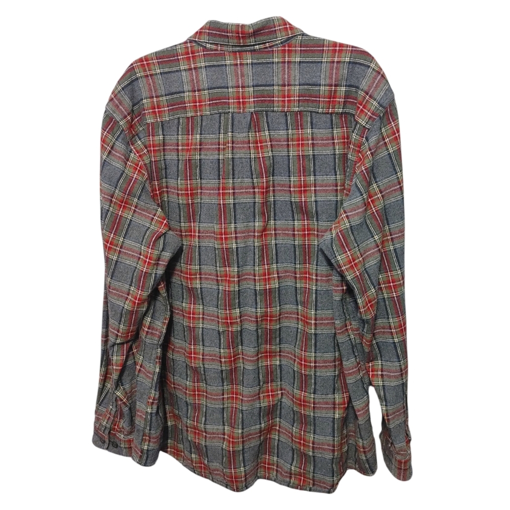 L.L. Bean Men's Red Gray Plaid Shirt Flannel Button Down Shirt Mens Size XL - Picture 3 of 9